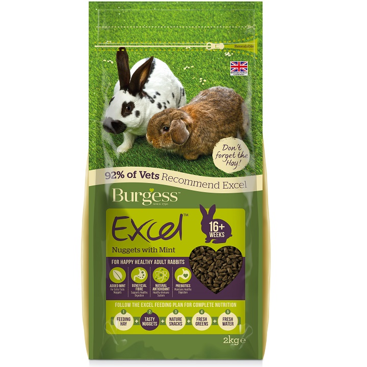 Burgess Excel Rabbit Adult Nuggets with Mint 2kg1 Burgess Excel Rabbit Adult Nuggets with Mint 2kg1
