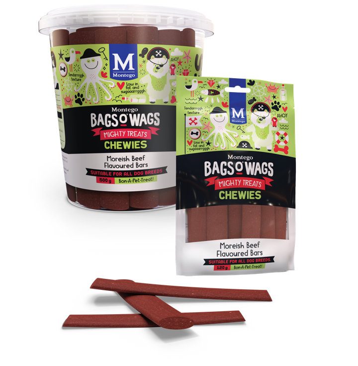Montego Bags O Wags Chewies - Moreish Beef Flavoured Bars Montego Bags O Wags Chewies - Moreish Beef Flavoured Bars