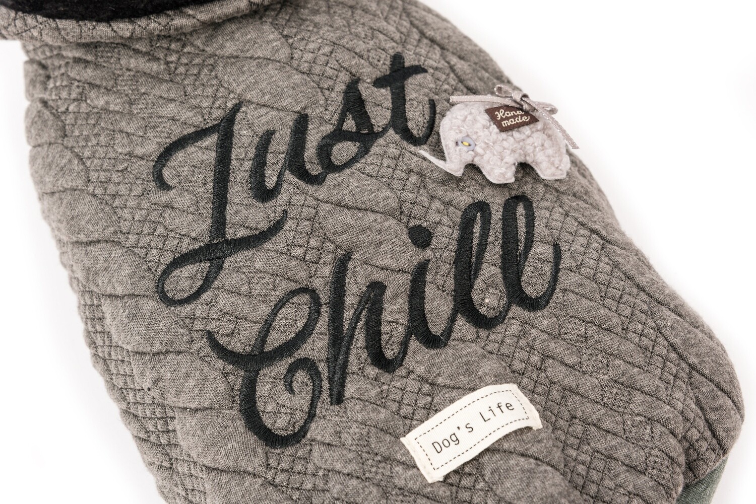 Dogs Life Just Chill Elephant Winter Cape Grey back