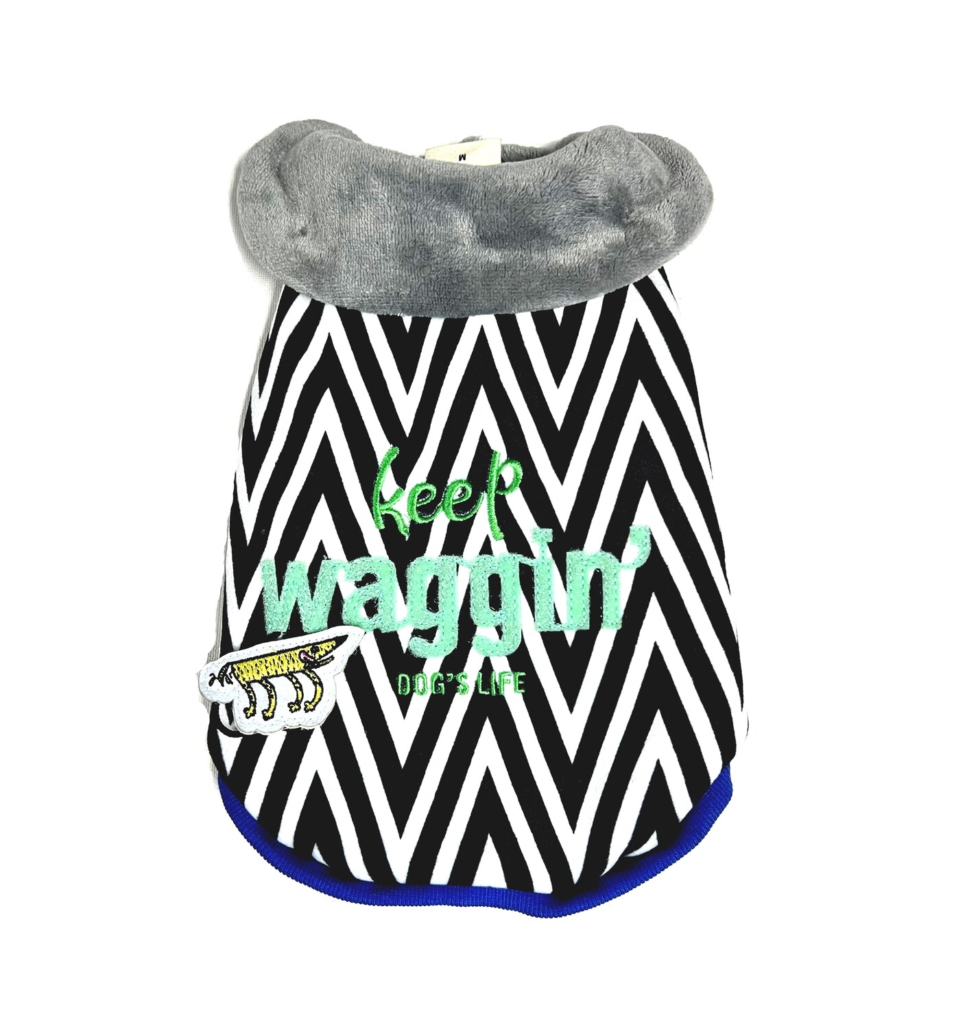 Dogs Life Keep Waggin Winter Cape Black